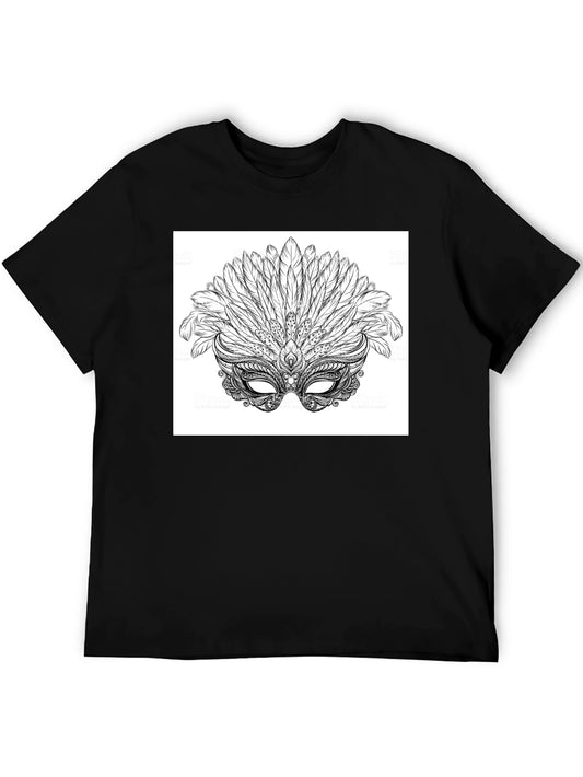 Masquerade Feather Mask Graphic Tee