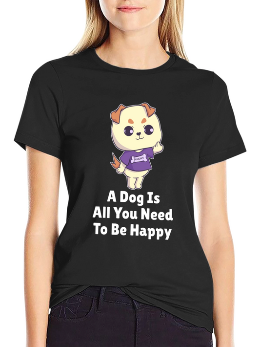 Cute Dog Cartoon T-Shirt - A Dog Is All You Need