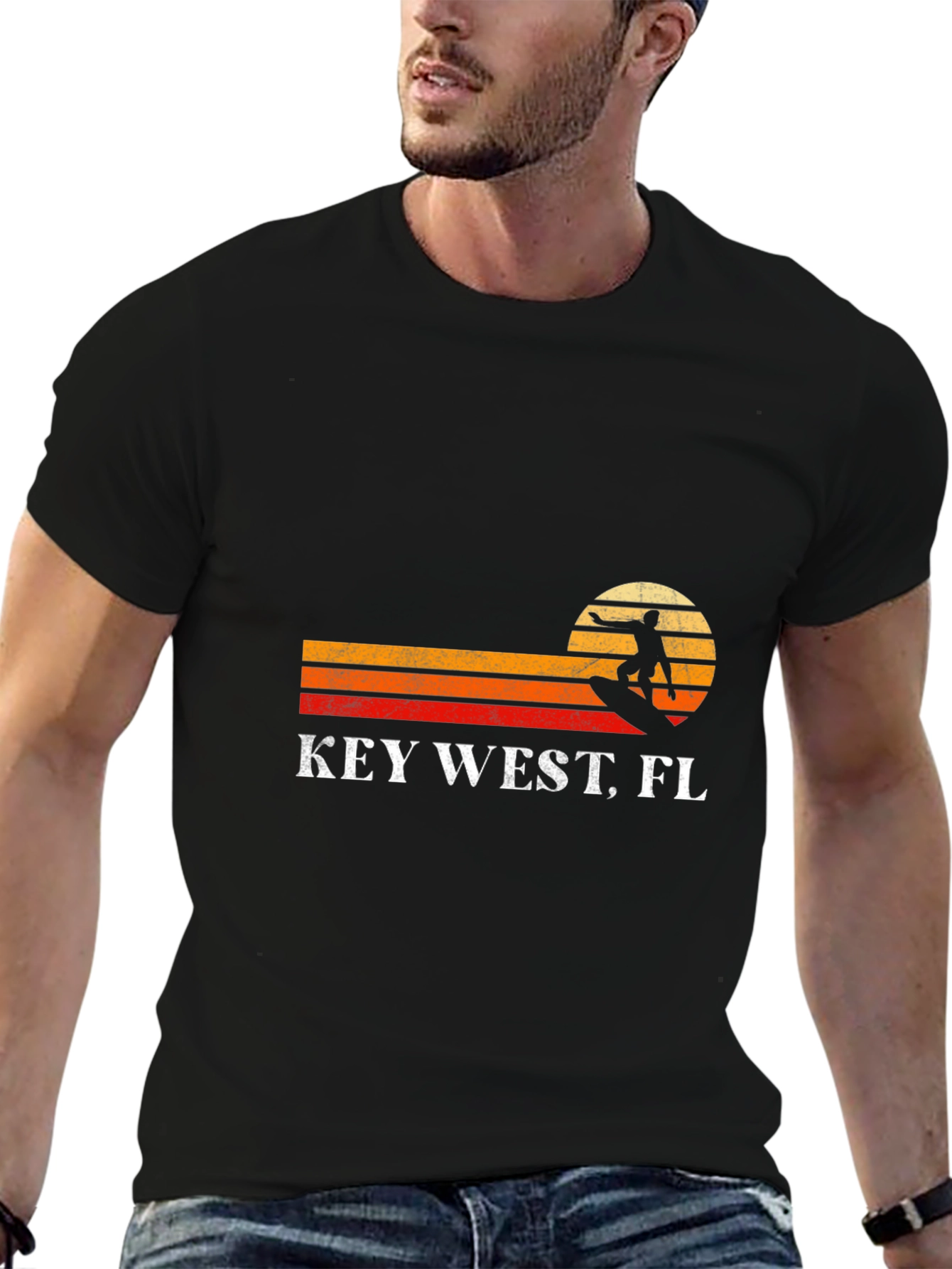 Key West FL Surfer Retro T-Shirt
