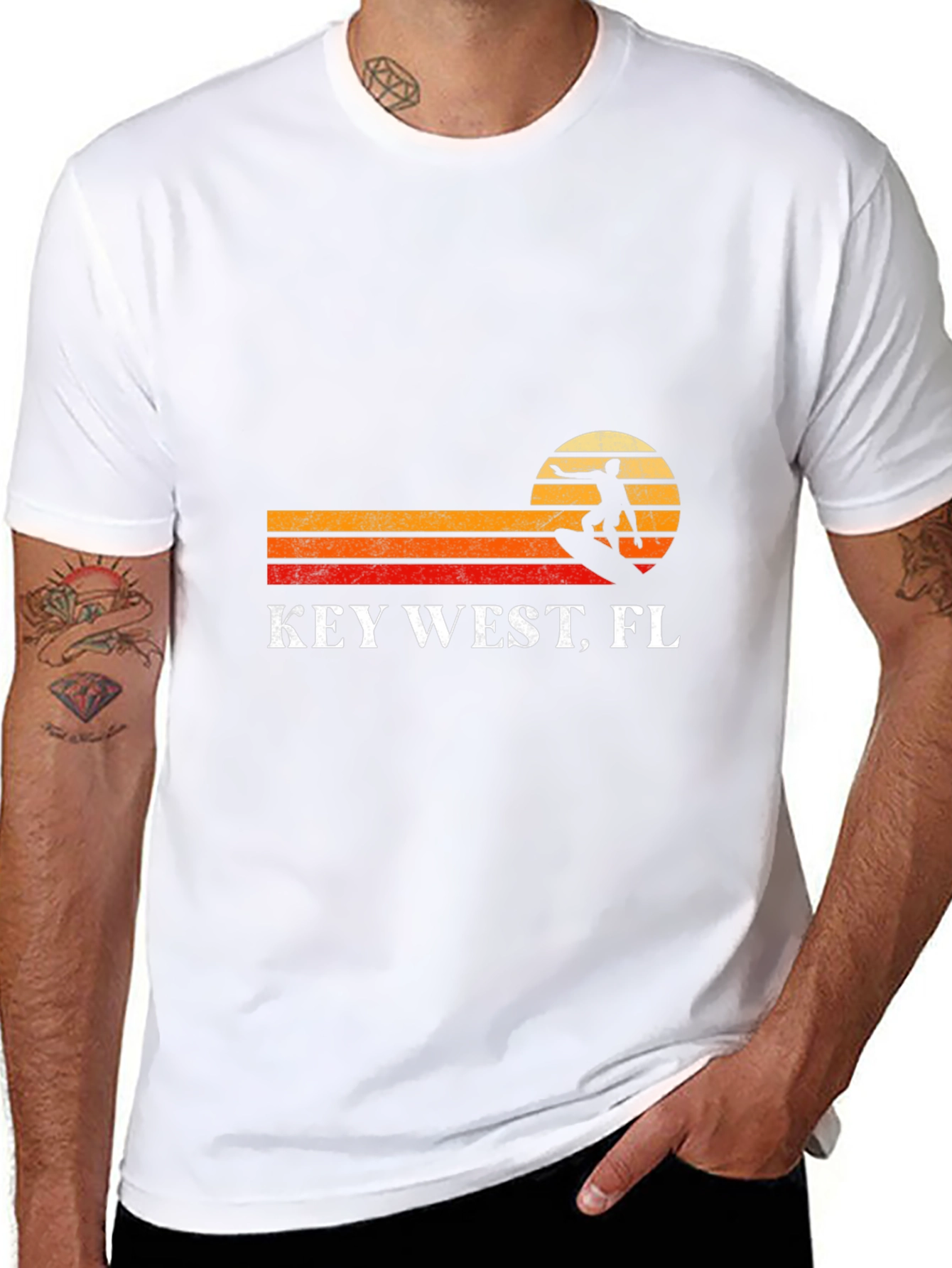 Key West FL Surfer Retro T-Shirt