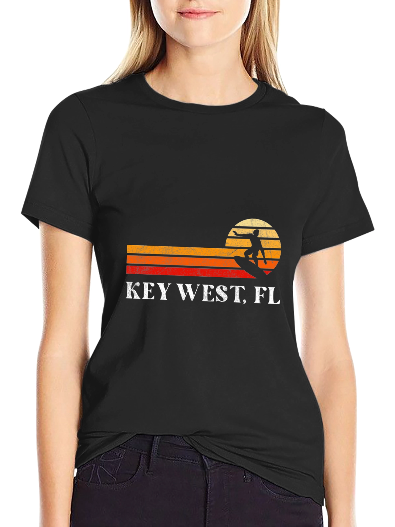 Key West FL Surfer Retro T-Shirt