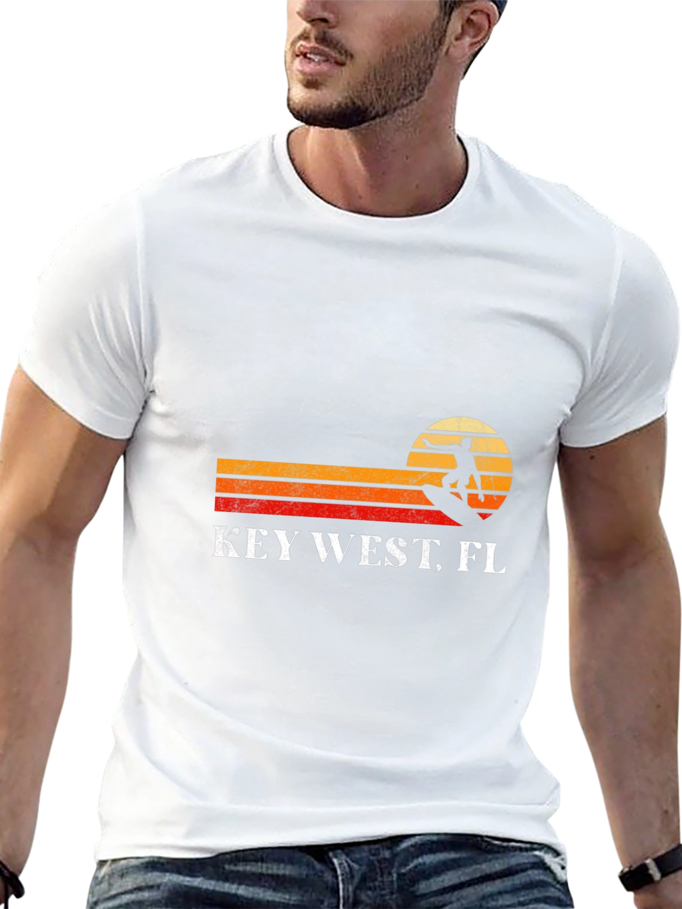 Key West FL Surfer Retro T-Shirt