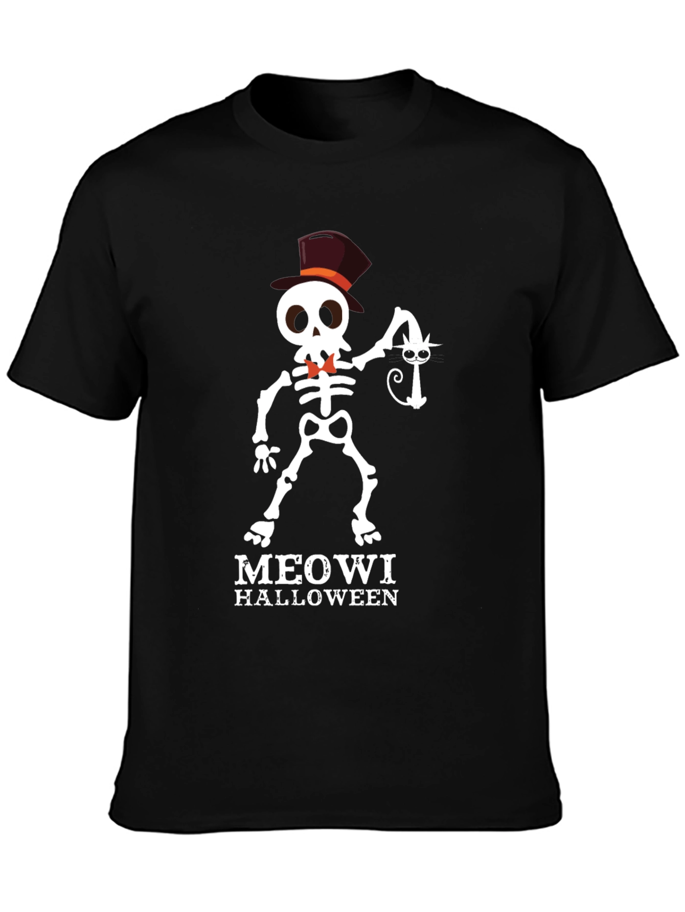 Meowi Halloween T-Shirt - Skeleton Cat Lover Tee