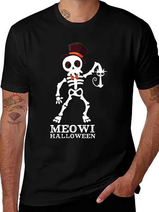 Meowi Halloween T-Shirt - Skeleton Cat Lover Tee