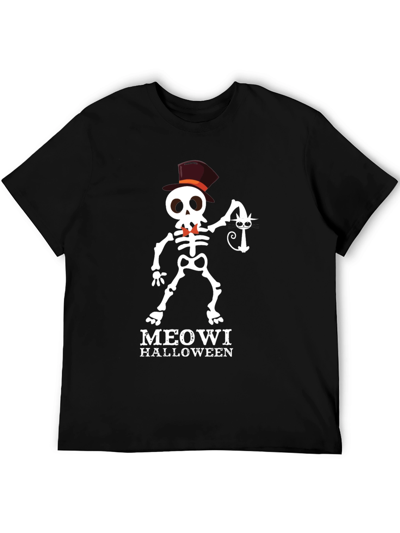 Meowi Halloween T-Shirt - Skeleton Cat Lover Tee