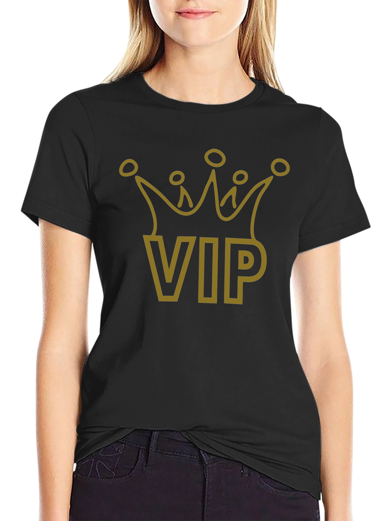 VIP Crown Graphic T-Shirt - Black