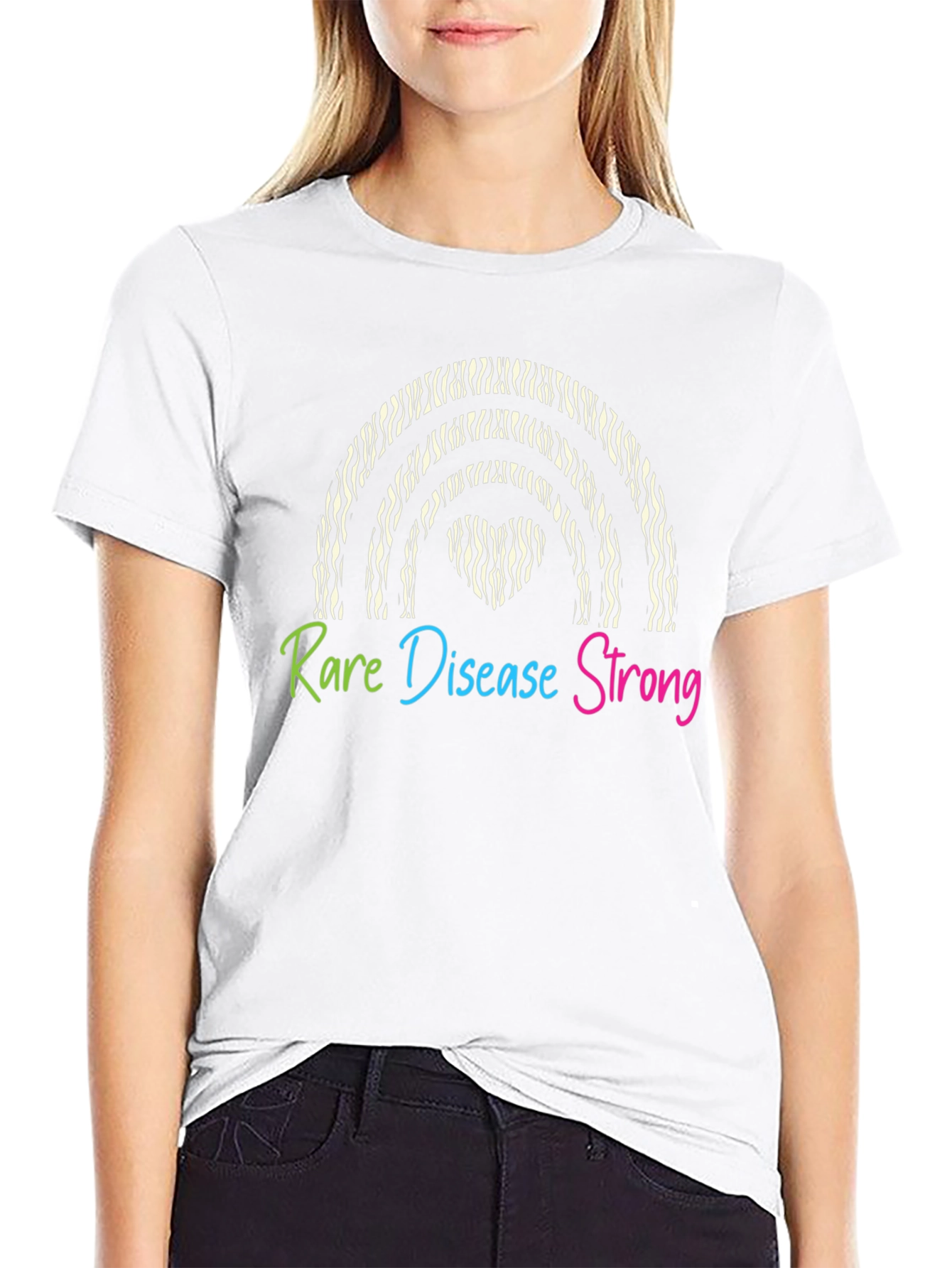 Rare Disease Strong Zebra Rainbow T-Shirt