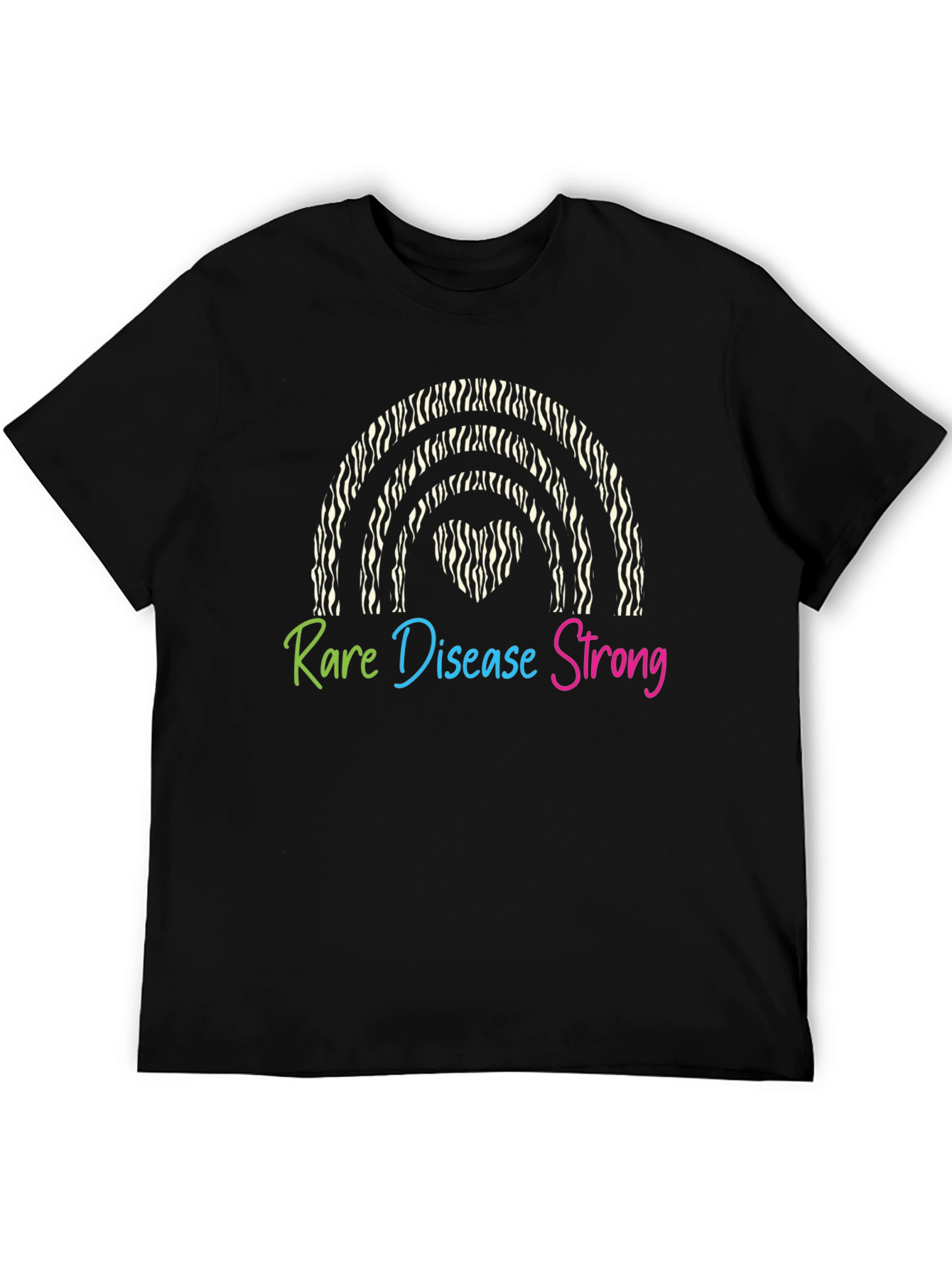 Rare Disease Strong Zebra Rainbow T-Shirt