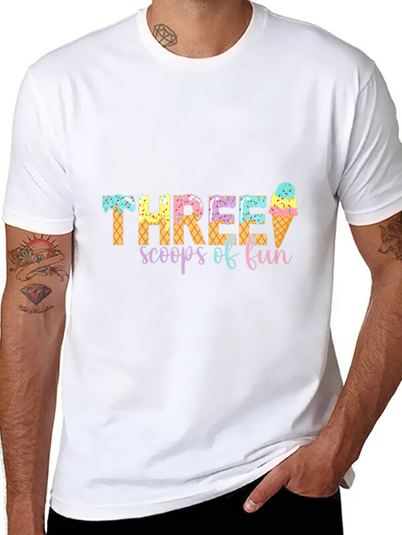 Three Scoops of Fun Birthday T-Shirt