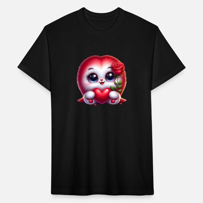 Adorable Fluffy Creature Holding a Heart with a Ro