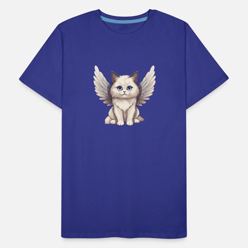 Adorable Ragdoll Cat as Comic Angel with Wings