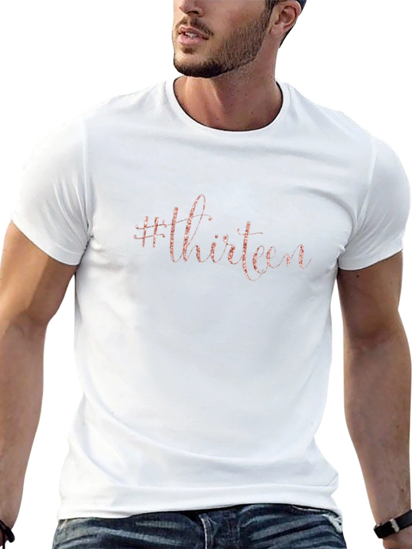 #Thirteen Graphic Print Black T-Shirt - Stylish Birthday Tee