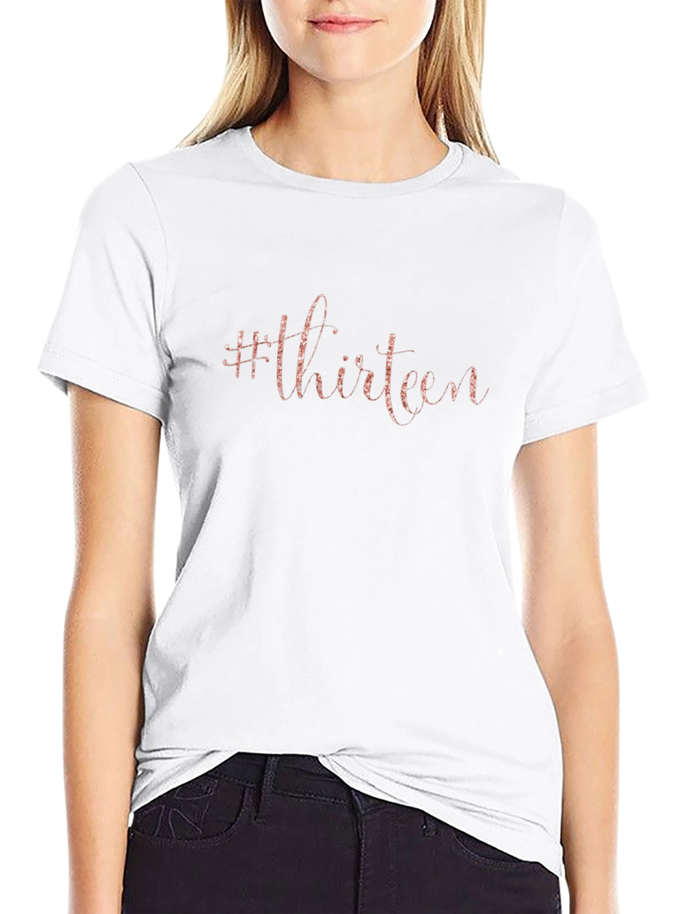 #Thirteen Graphic Print Black T-Shirt - Stylish Birthday Tee