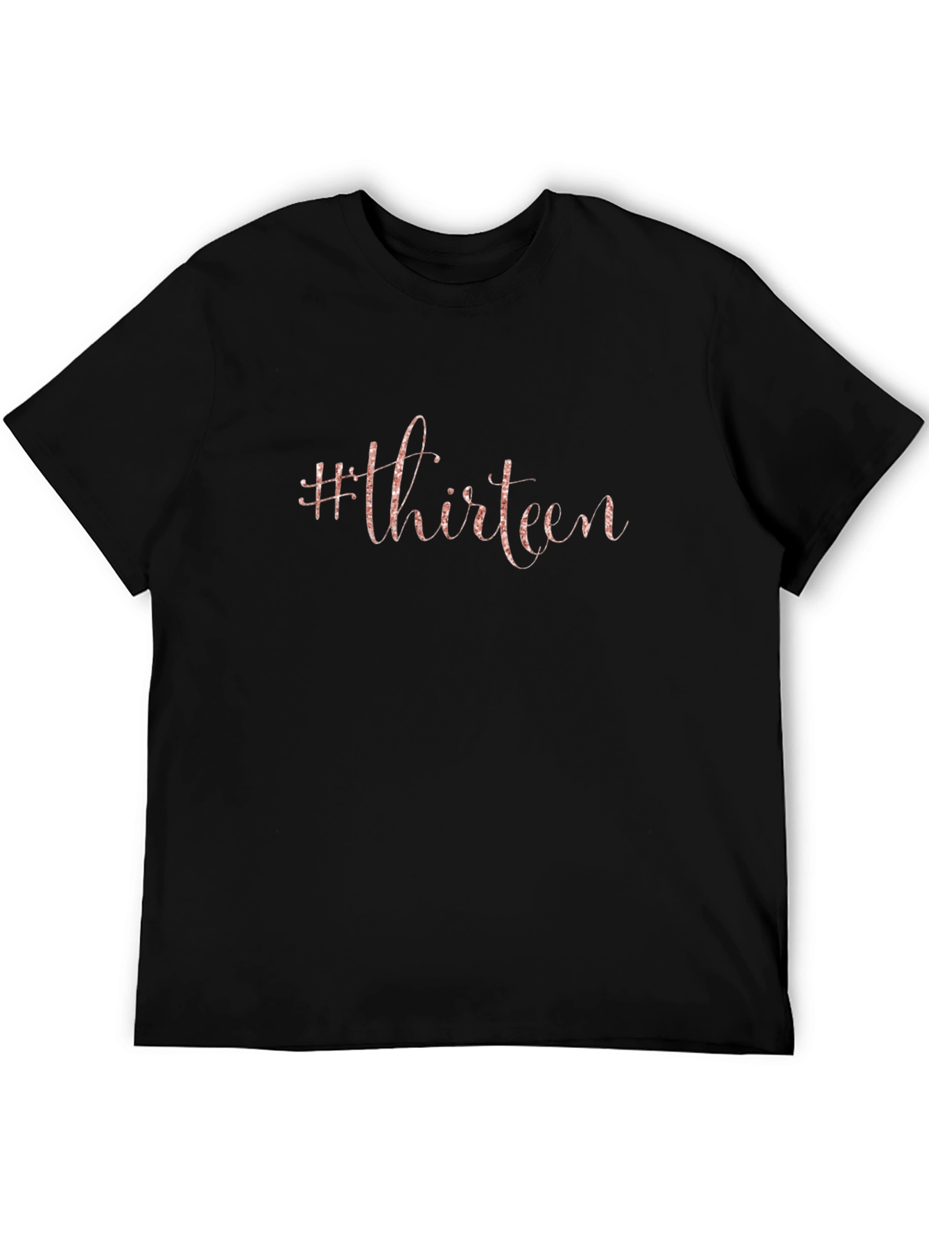 #Thirteen Graphic Print Black T-Shirt - Stylish Birthday Tee