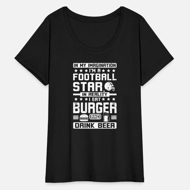 American football eat burger and beer
