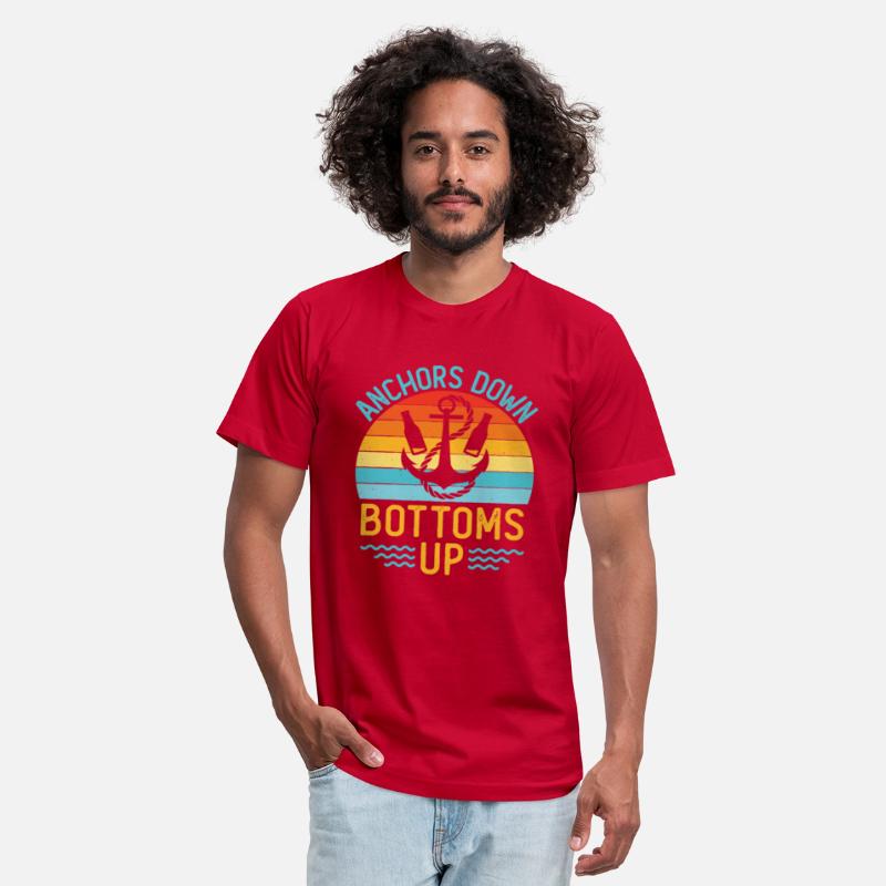 Anchors Down Bottoms Up Funny Boating Drinking