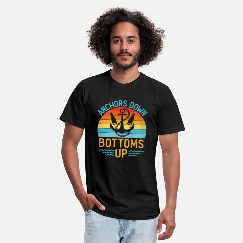 Anchors Down Bottoms Up Funny Boating Drinking