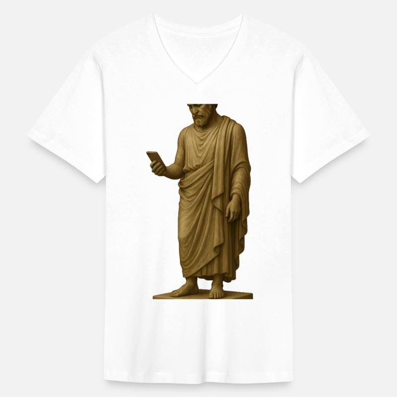 Ancient Philosopher Holding Smartphone