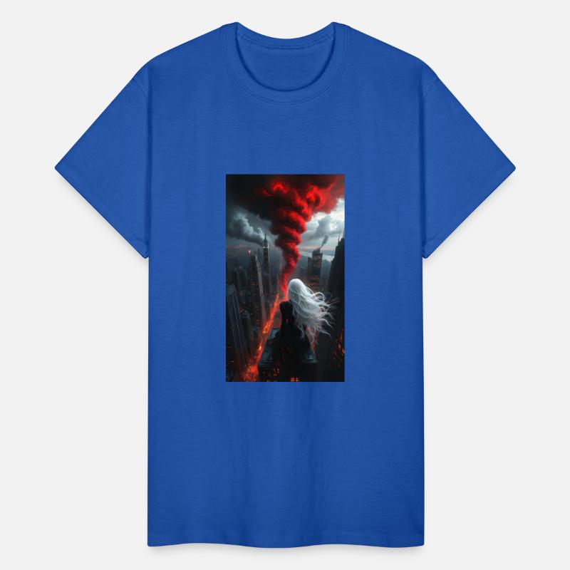 Apocalyptic Angel Over Burning City