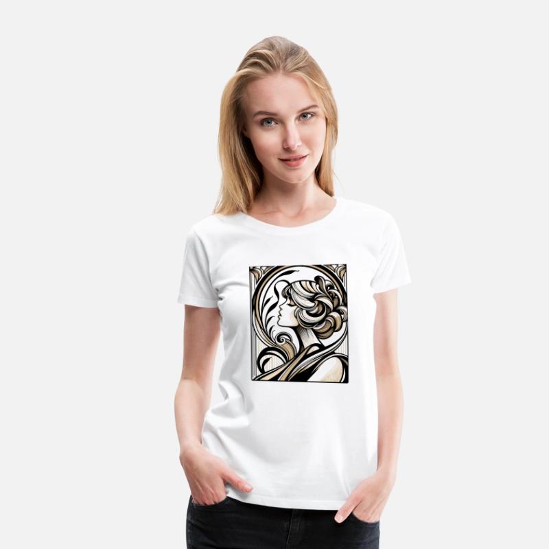 Art Nouveau poster with fashion model