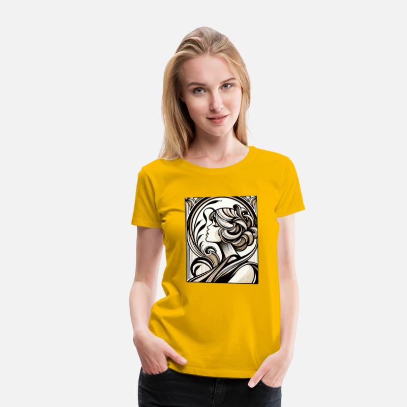 Art Nouveau poster with fashion model