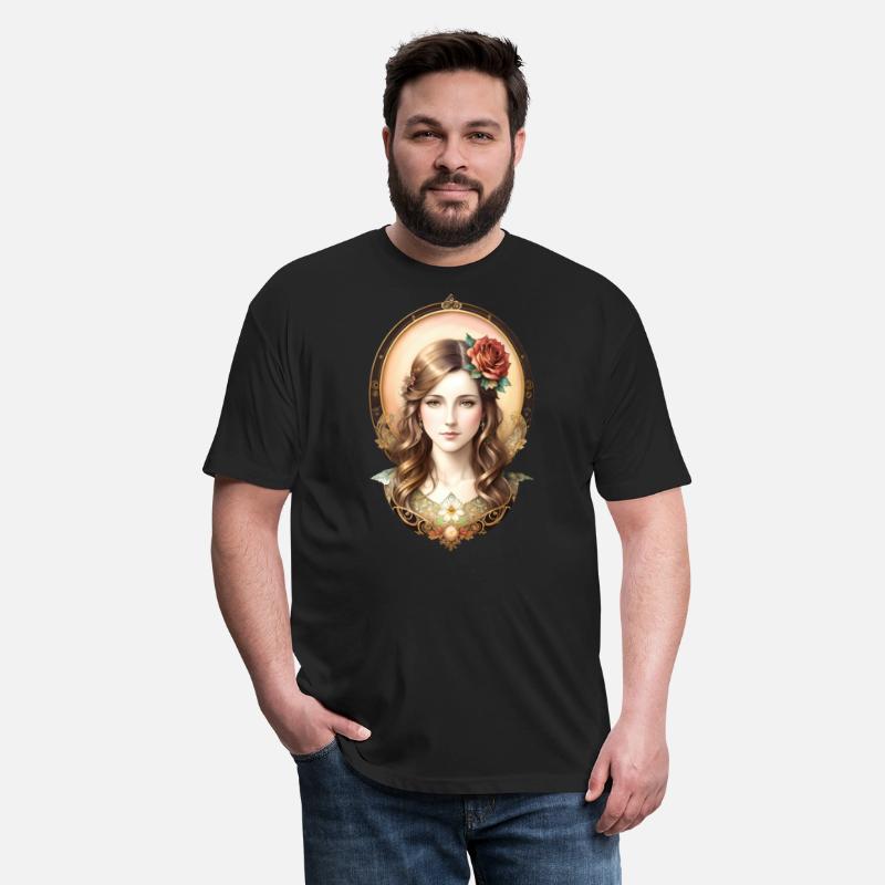 Art Nouveau Woman with Rose - Vintage Portrait