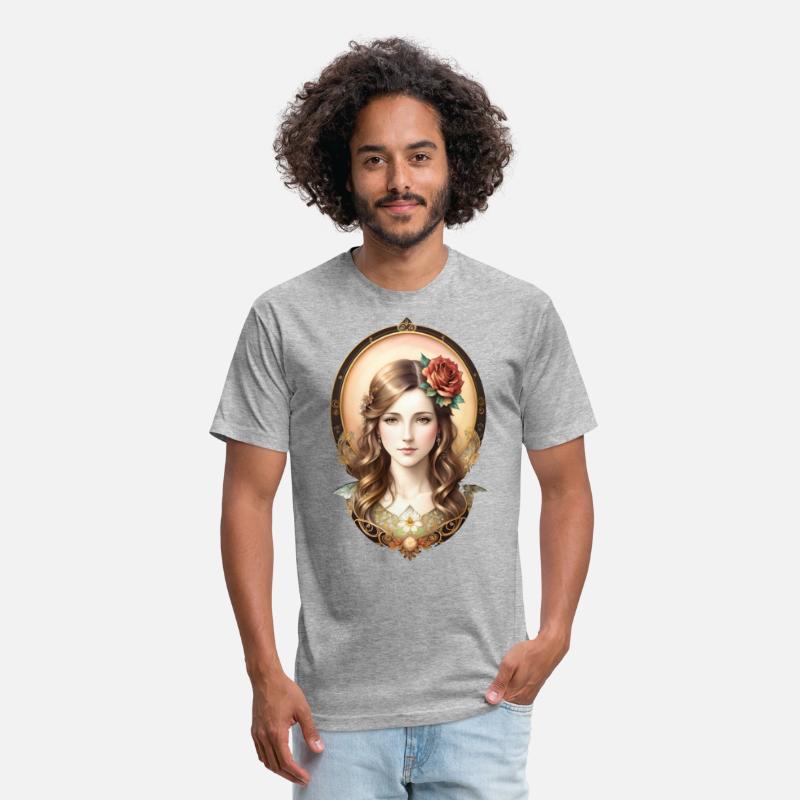 Art Nouveau Woman with Rose - Vintage Portrait