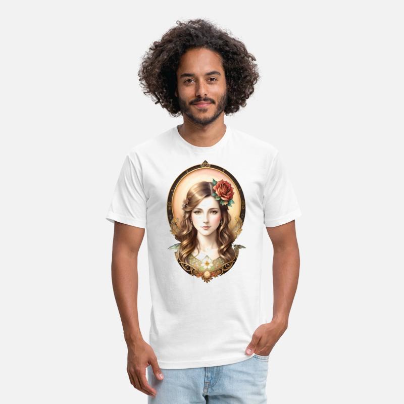 Art Nouveau Woman with Rose - Vintage Portrait