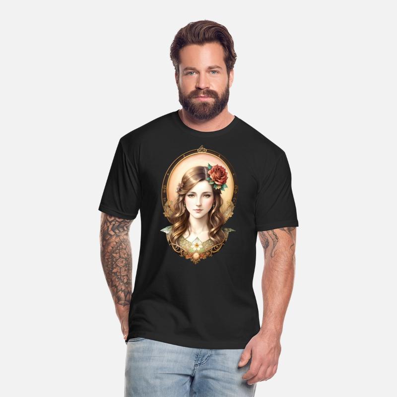 Art Nouveau Woman with Rose - Vintage Portrait