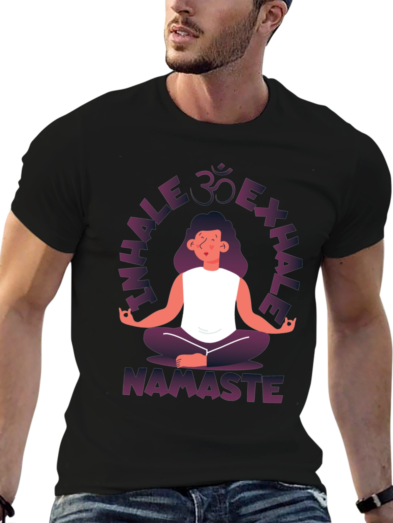 Inhale Exhale Namaste Yoga Graphic T-Shirt