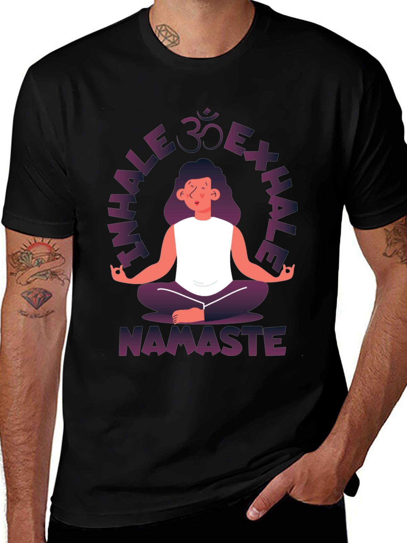 Inhale Exhale Namaste Yoga Graphic T-Shirt