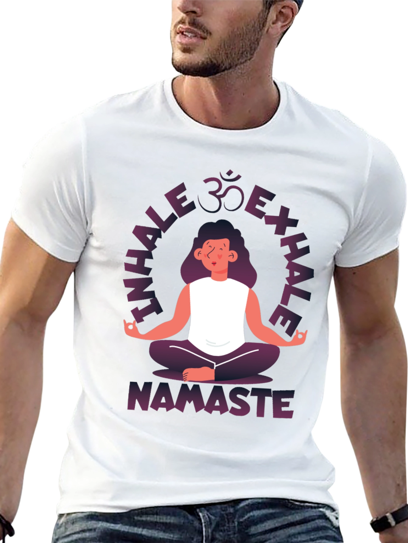 Inhale Exhale Namaste Yoga Graphic T-Shirt