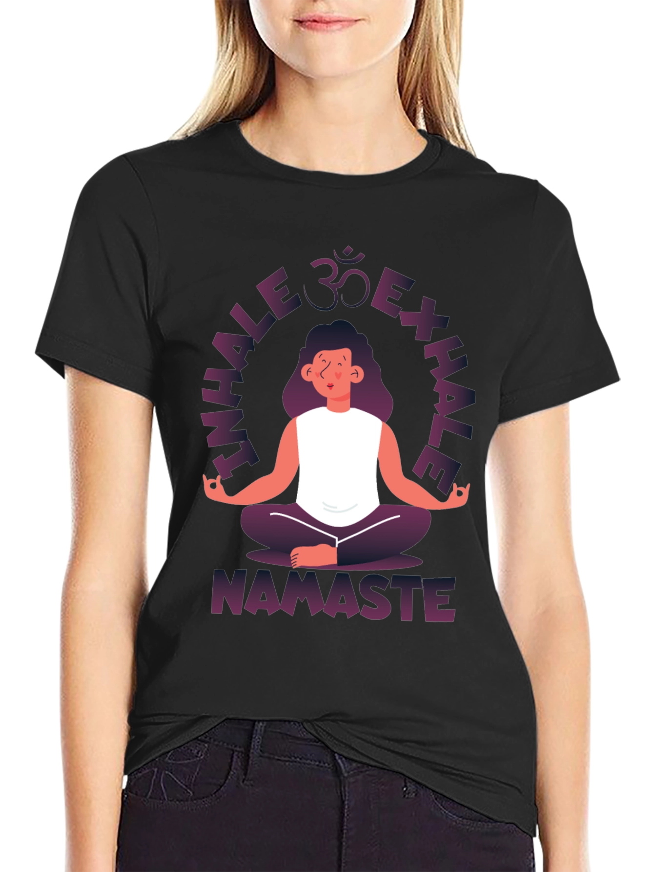 Inhale Exhale Namaste Yoga Graphic T-Shirt
