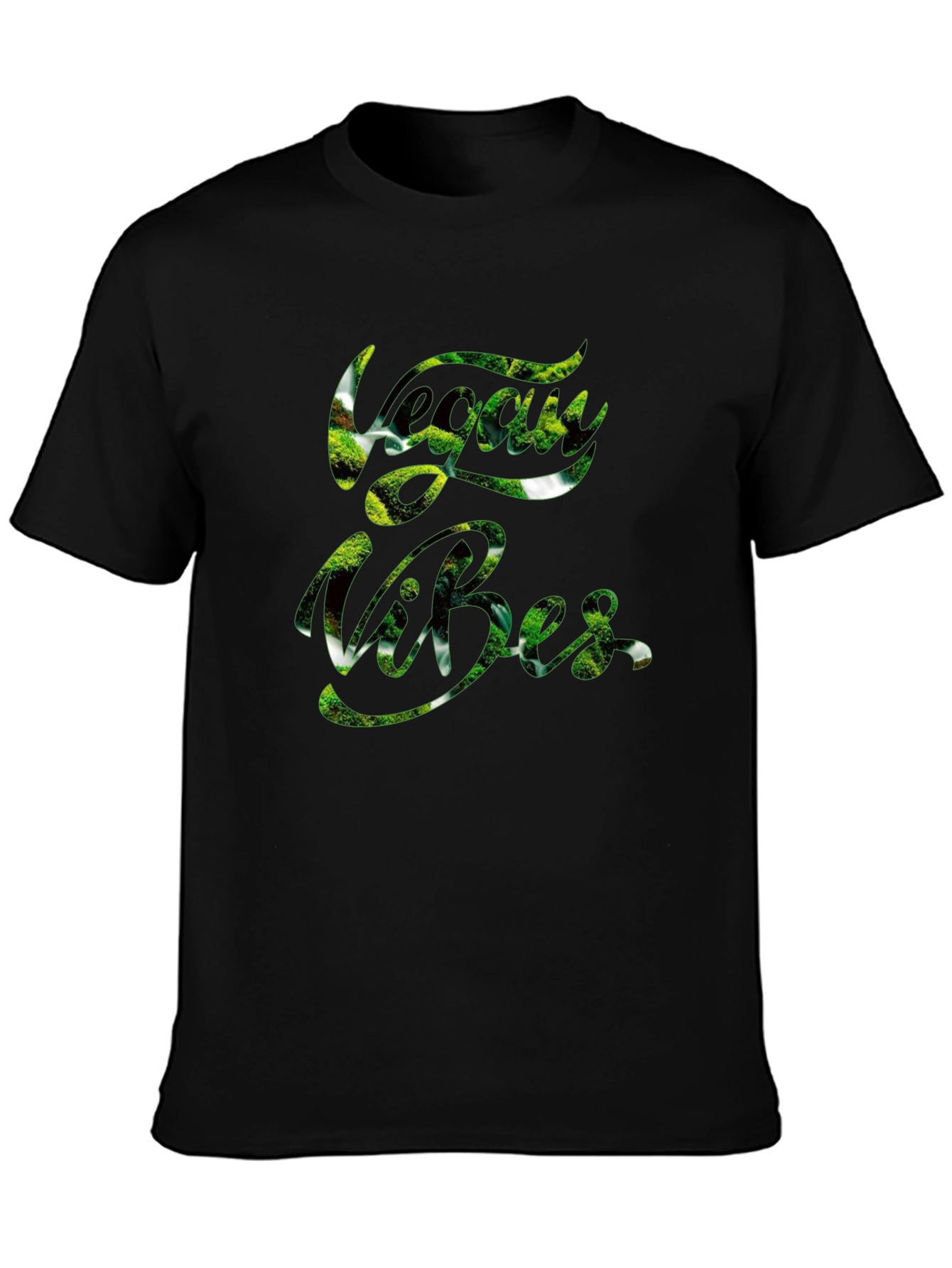 Vegan Vibes Graphic T-Shirt - Trendy Black Tee