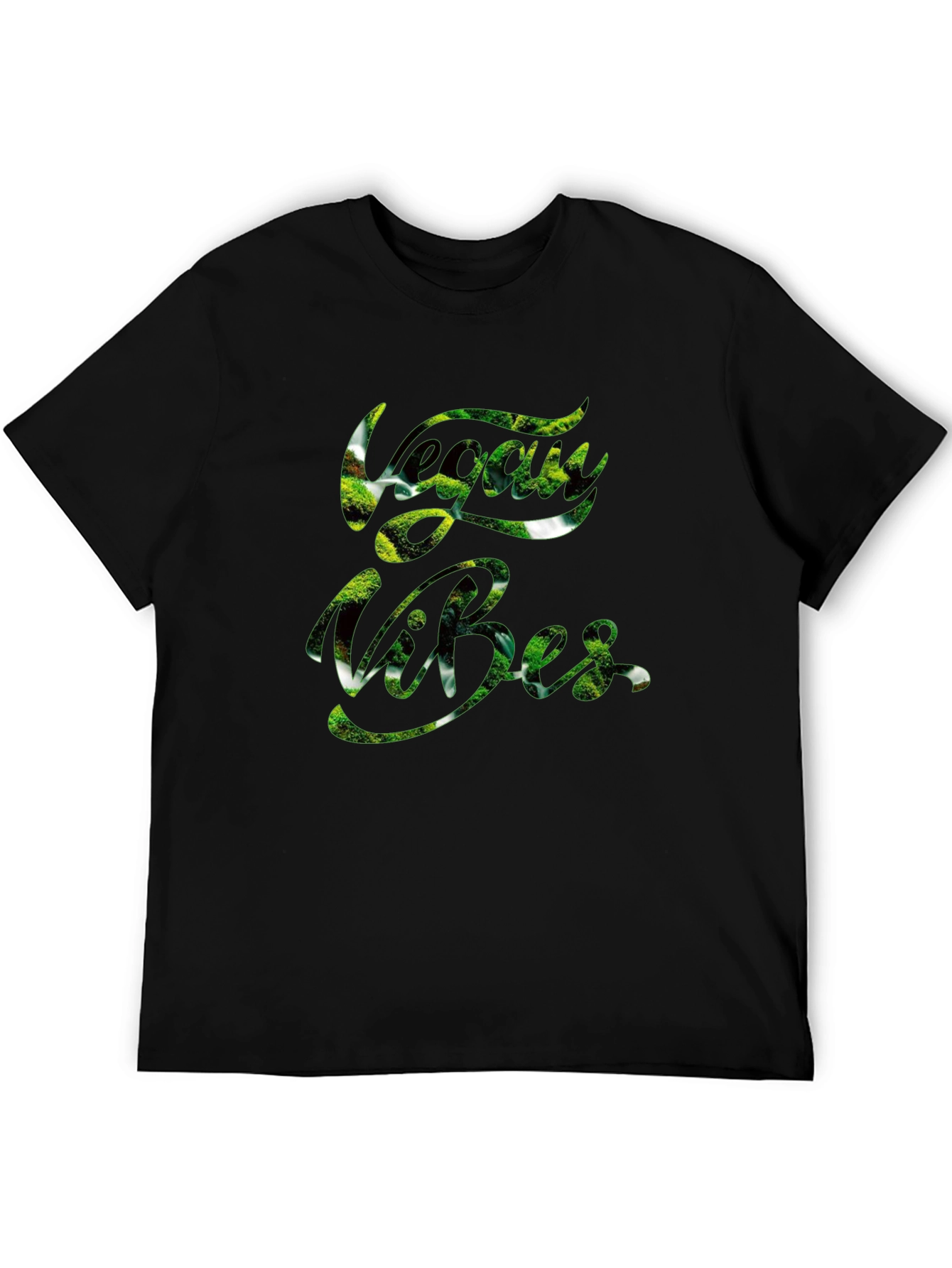 Vegan Vibes Graphic T-Shirt - Trendy Black Tee