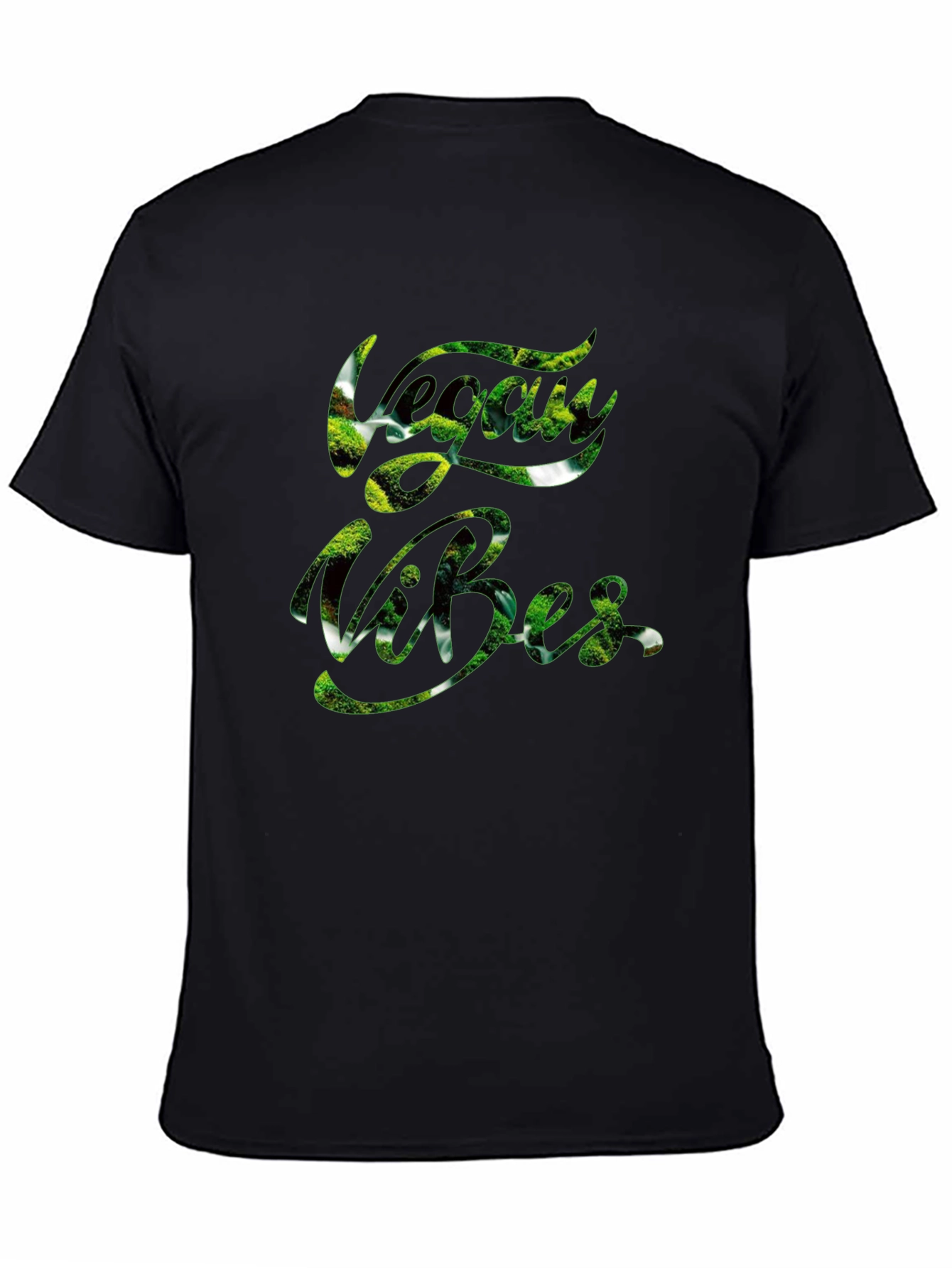 Vegan Vibes Graphic T-Shirt - Trendy Black Tee