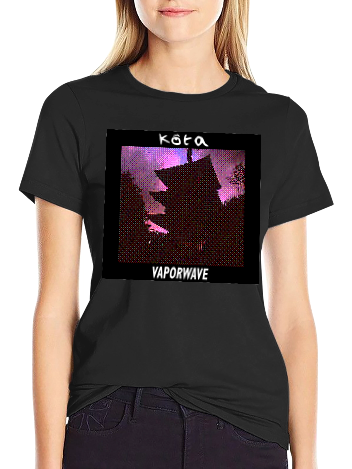 Kota Vaporwave T-Shirt - Black