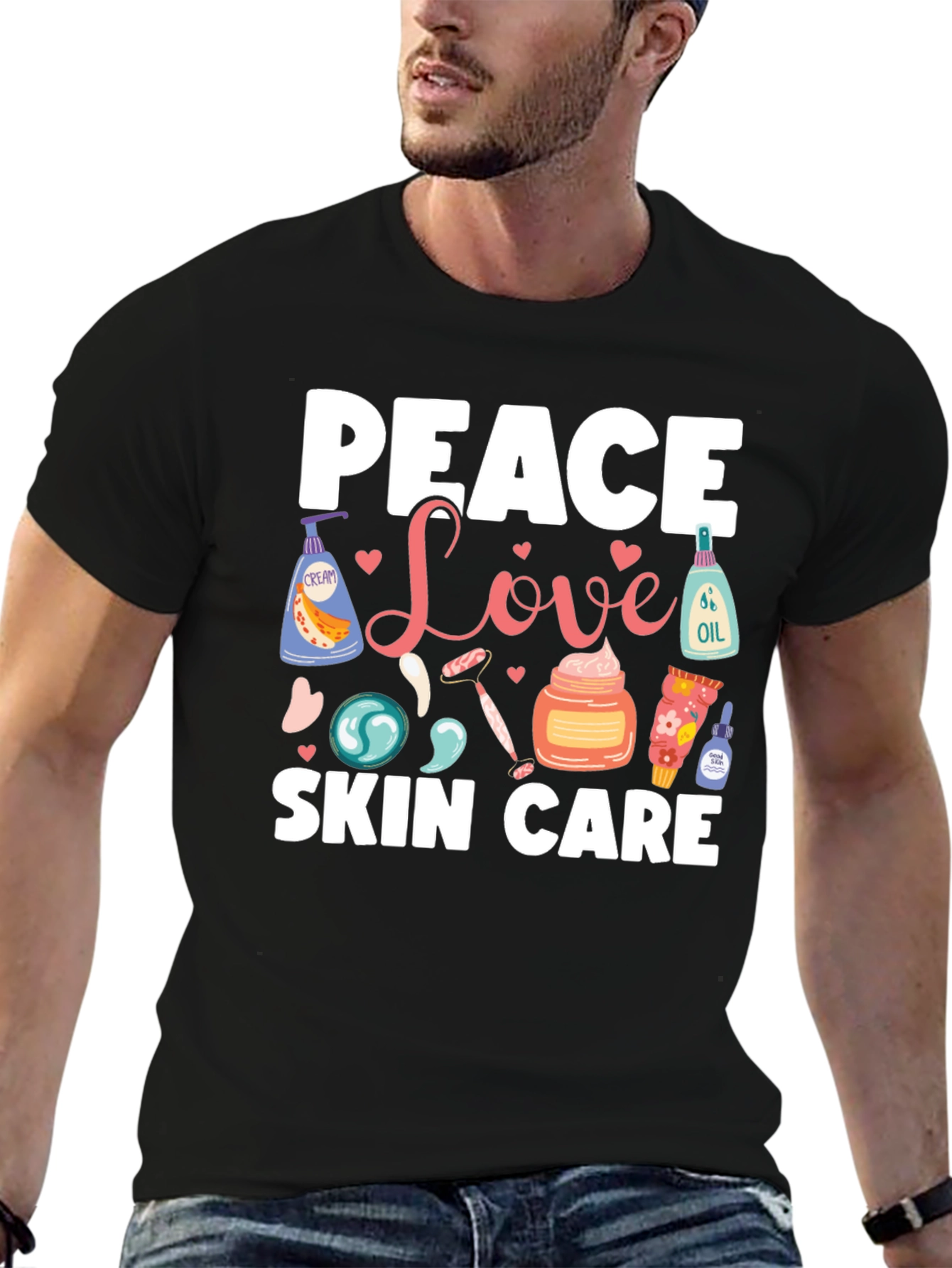 Peace Love Skin Care Black T-Shirt