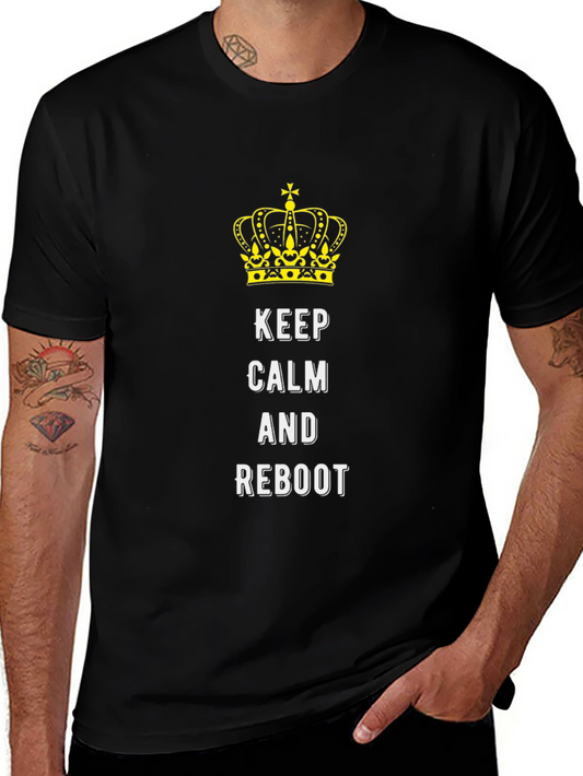Keep Calm and Reboot T-Shirt - Black Graphic Tee