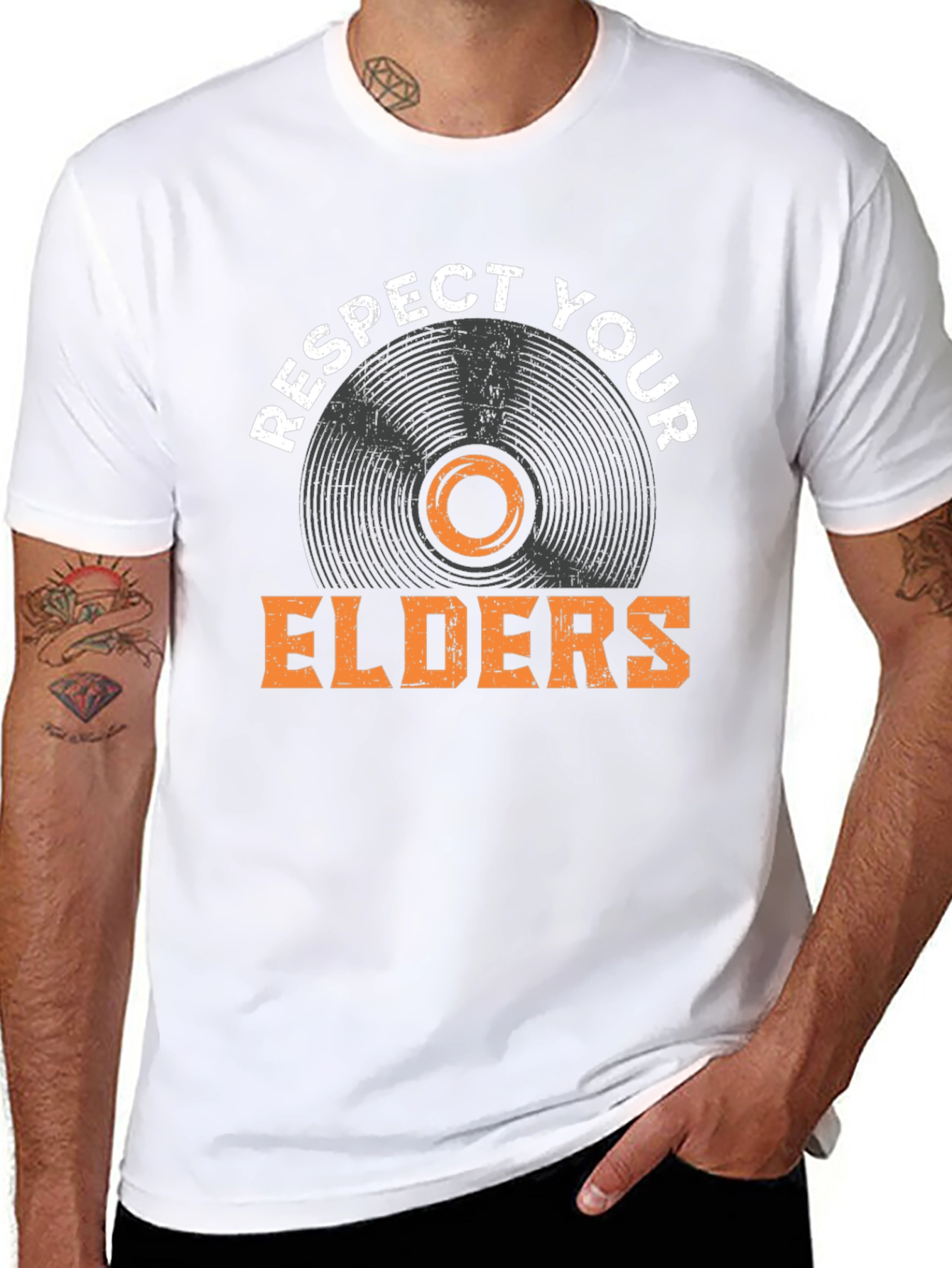 Respect Your Elders Vinyl Record T-Shirt