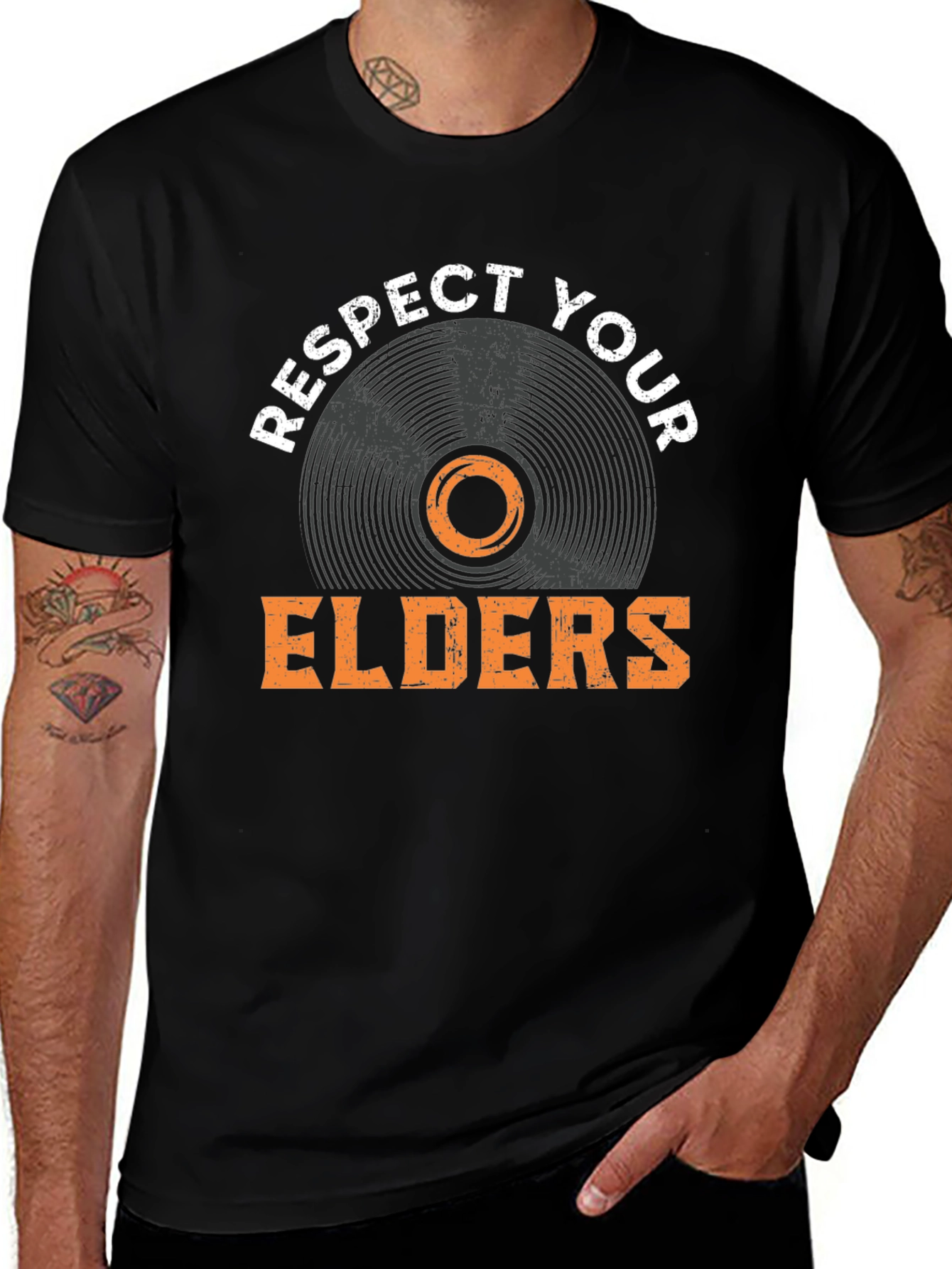 Respect Your Elders Vinyl Record T-Shirt