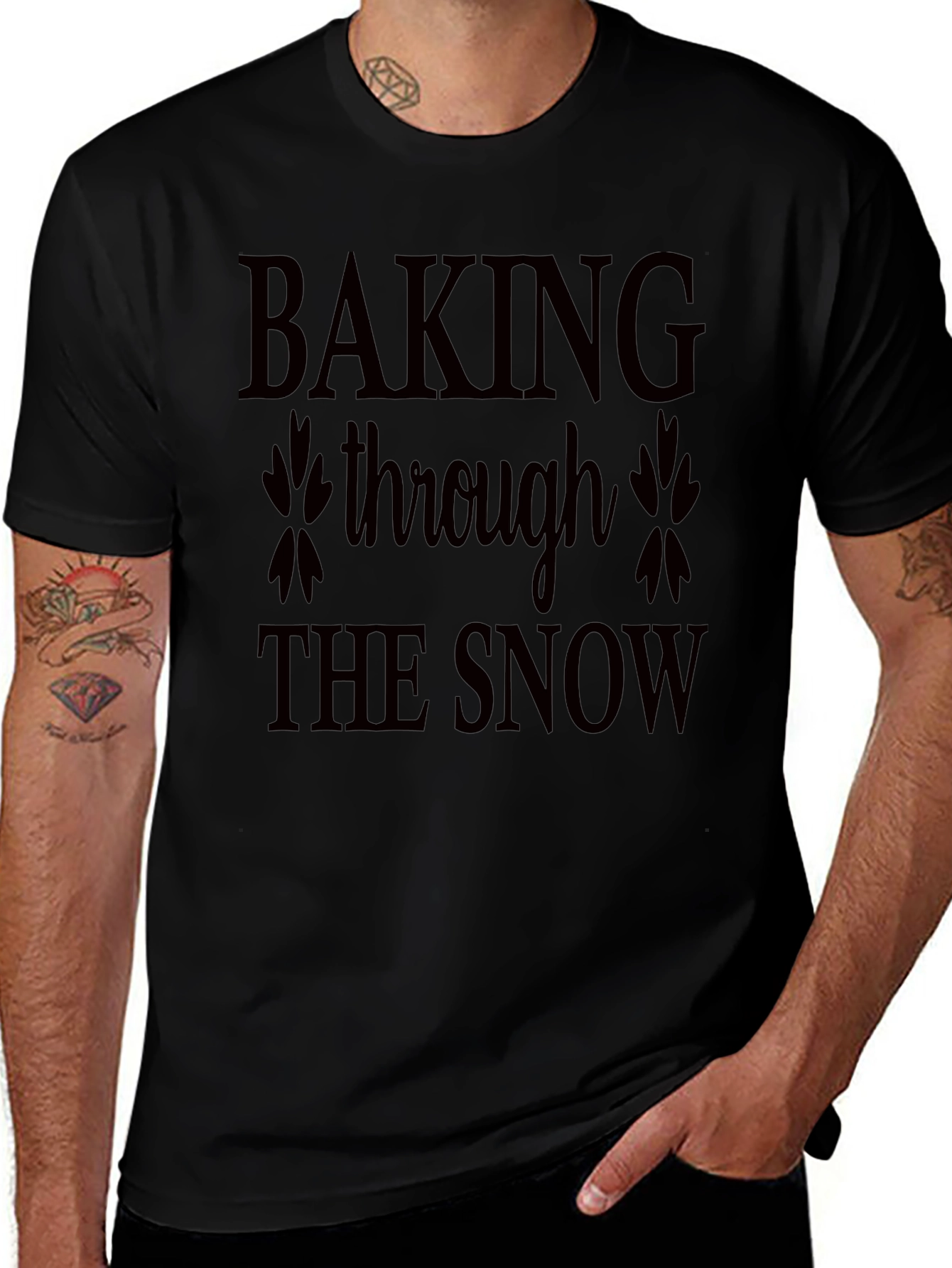 Baking Through the Snow Black Tee
