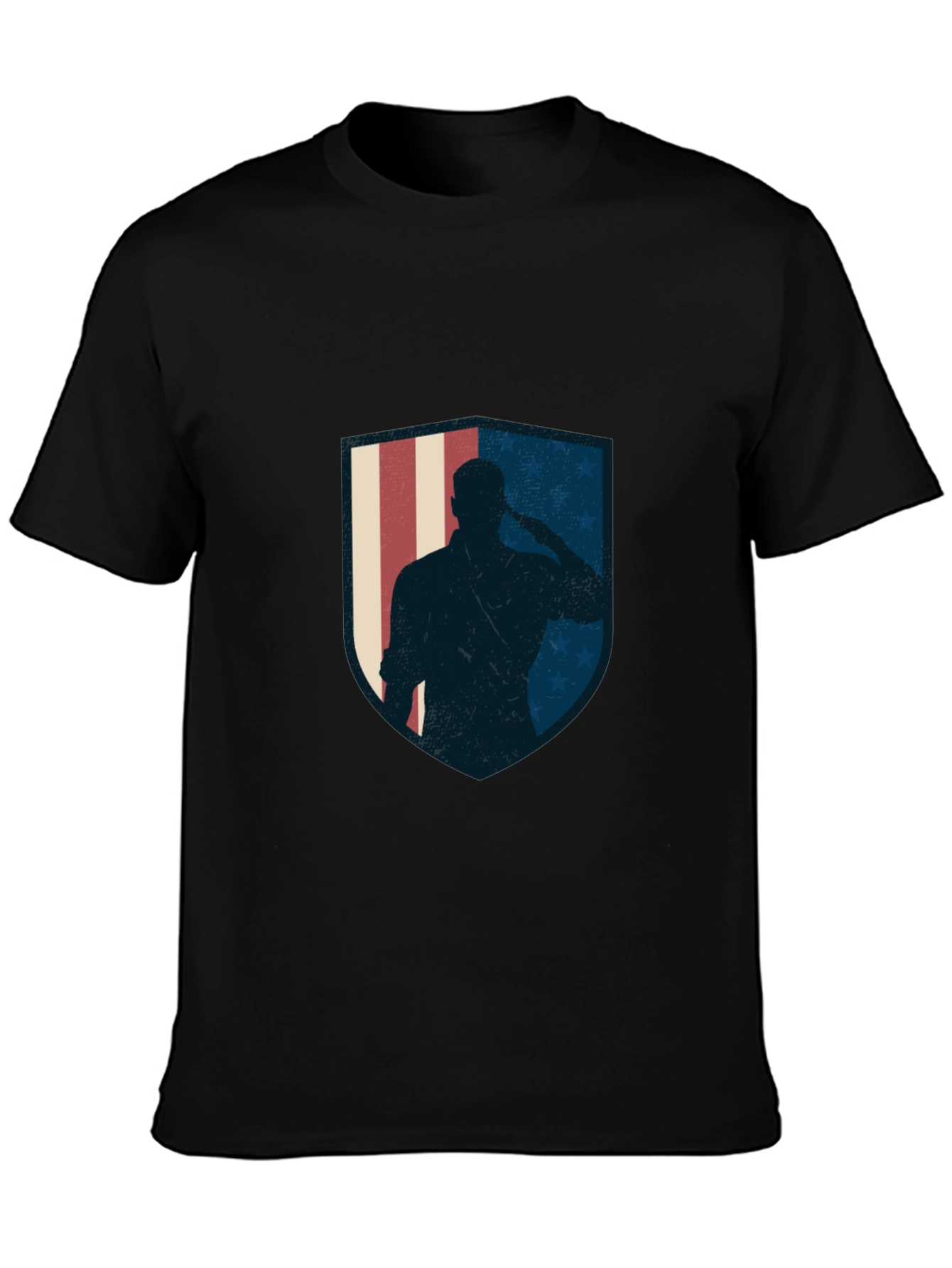 Patriotic Soldier Graphic Tee - Black