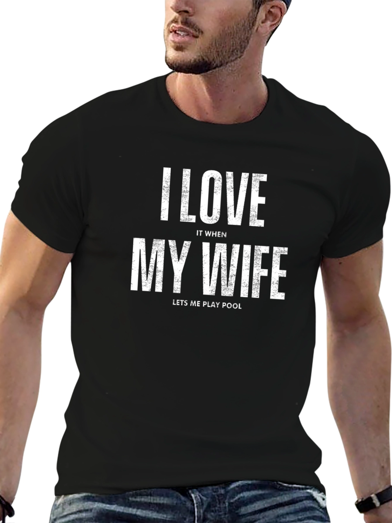 I Love My Wife Pool T-Shirt Funny Husband Tee