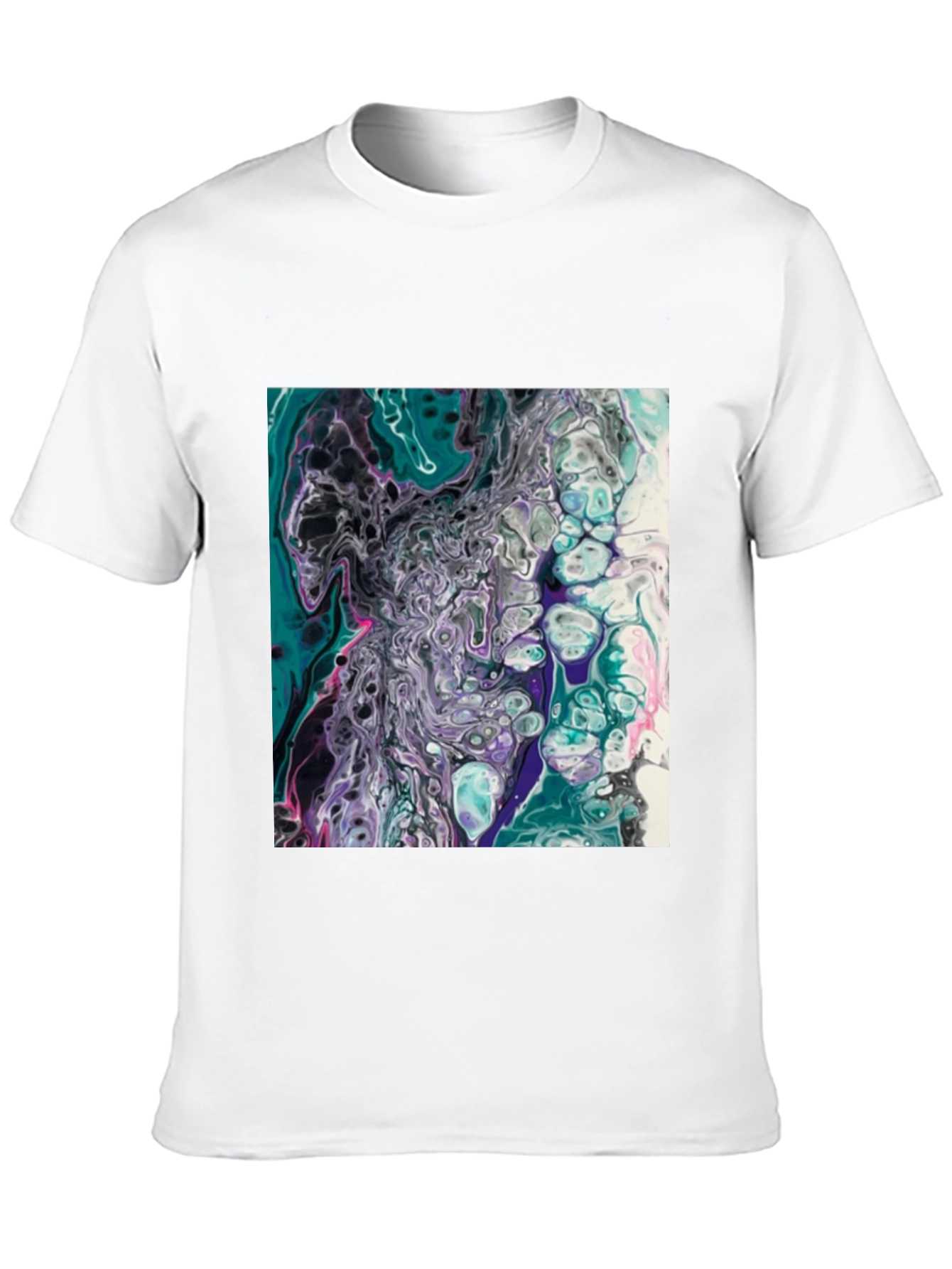 Abstract Art T-Shirt - Fluid Pour Design