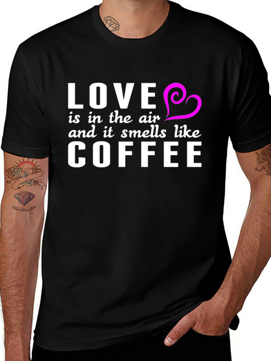 Love & Coffee T-Shirt - Black Stylish Soft