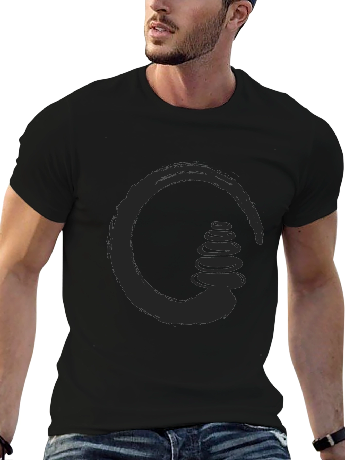 Zen Stones Circle Graphic Tee - Relaxed Fit