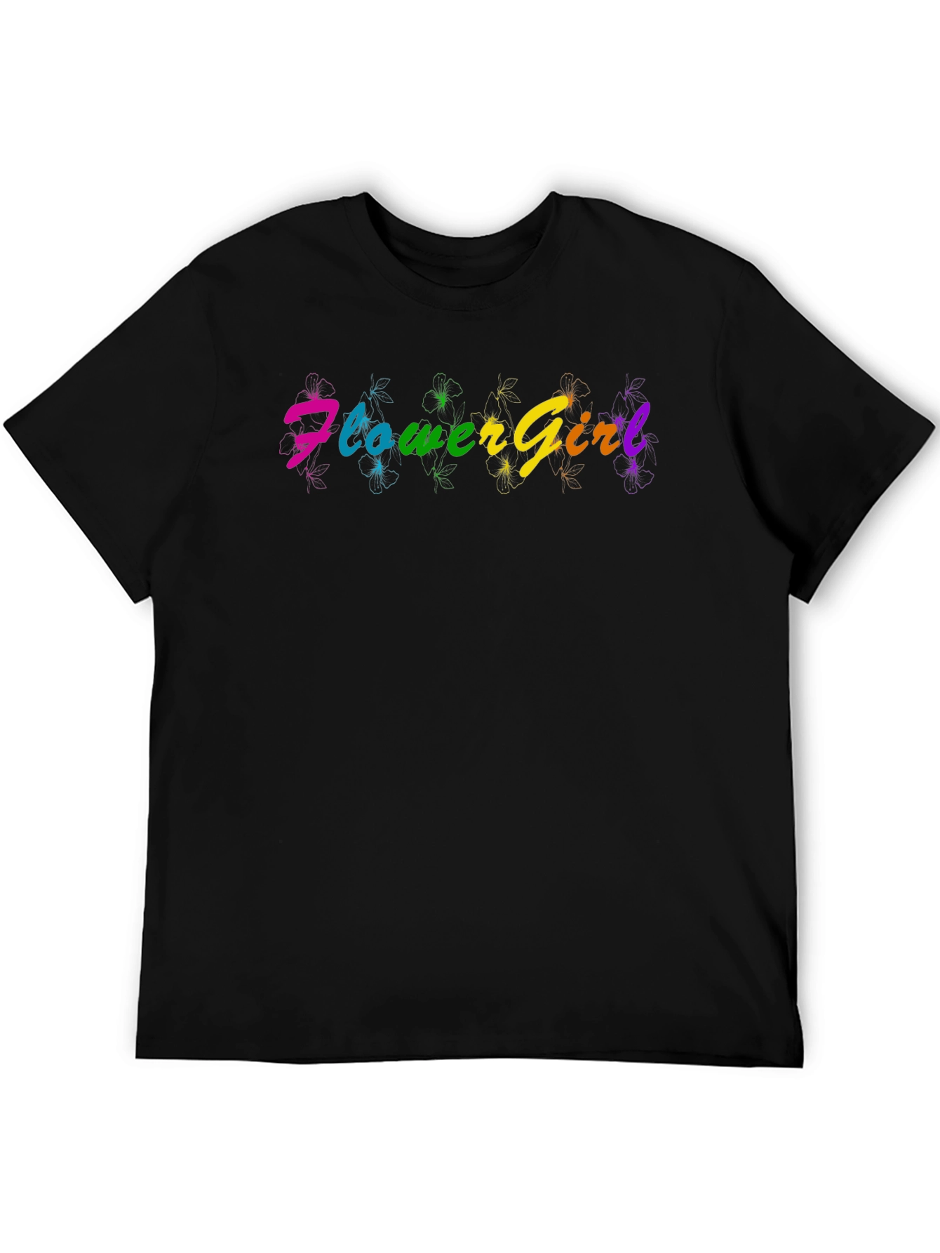 Rainbow Flower Girl T-Shirt - Fun & Vibrant Design