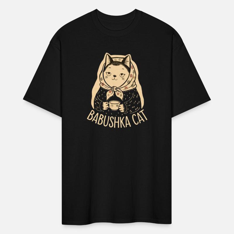 Babushka Cat in Retro Style