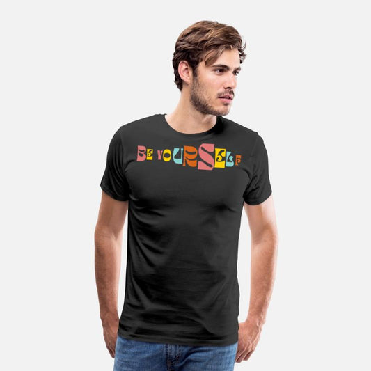 Be Yourself Groovy Text Graphic